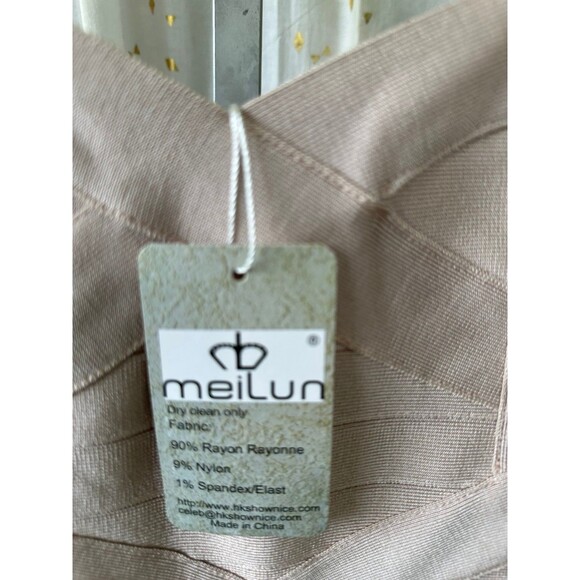NWT Meilun Celebrity Bandage Bodycon Bandage Pencil Party Sexy Midi Dress XS - Picture 4 of 7